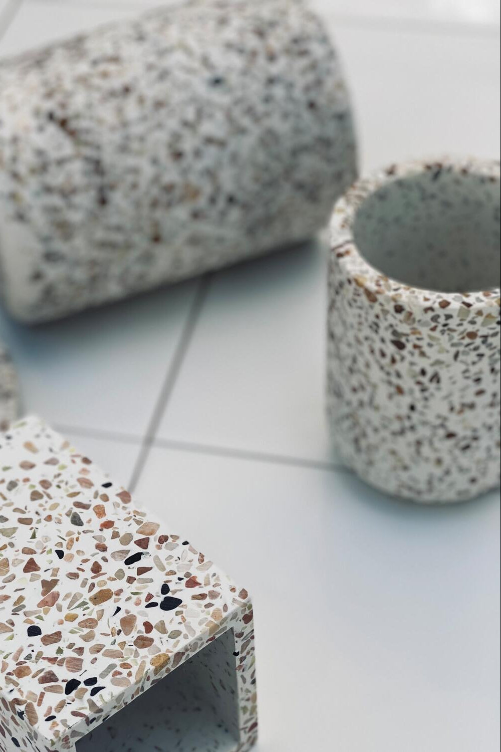 Terrazzo tandbørste krus - natural